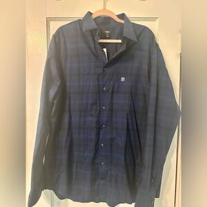 NWT Express Men's Blue Checkered Shirt